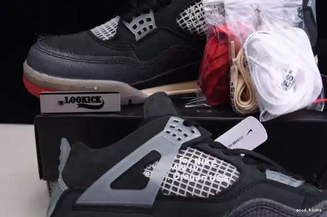 Cheap Off White x Air Jordan 4 Bred Retro CV9388-001 0507